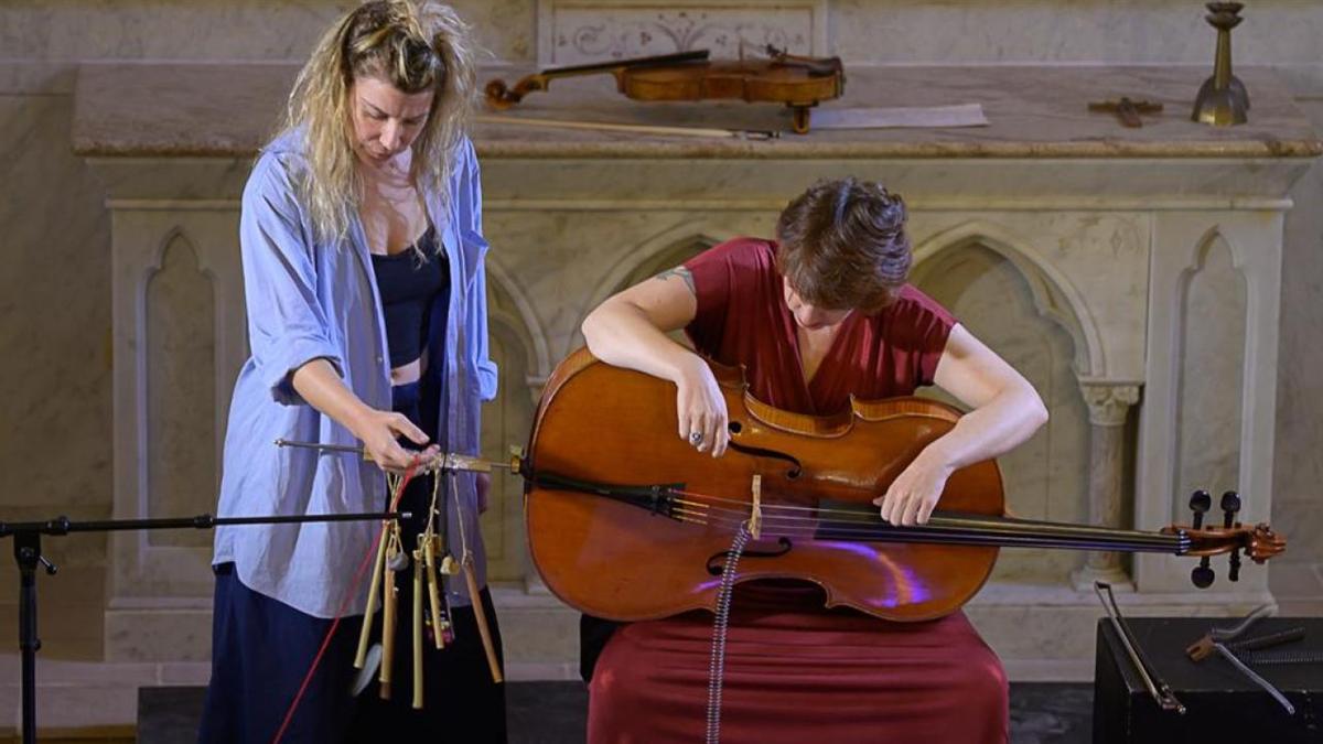Cello and viola in echo
